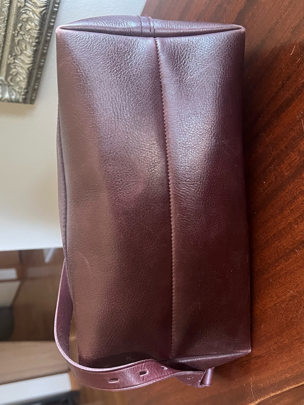 MADEWELL leather transport tote w/ crossbody strap shoulder bag purse mahogany - Picture 5 of 7